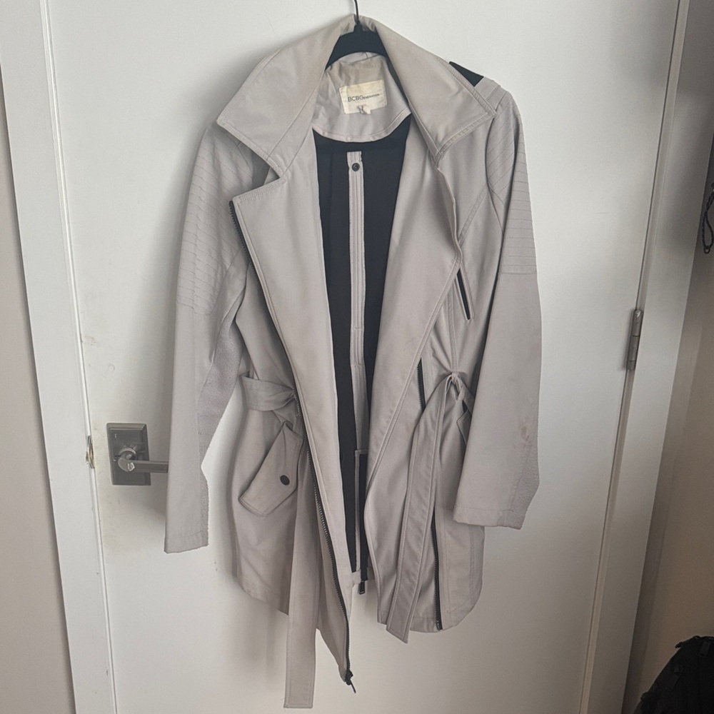BCBGeneration Light Gray Trench Coat